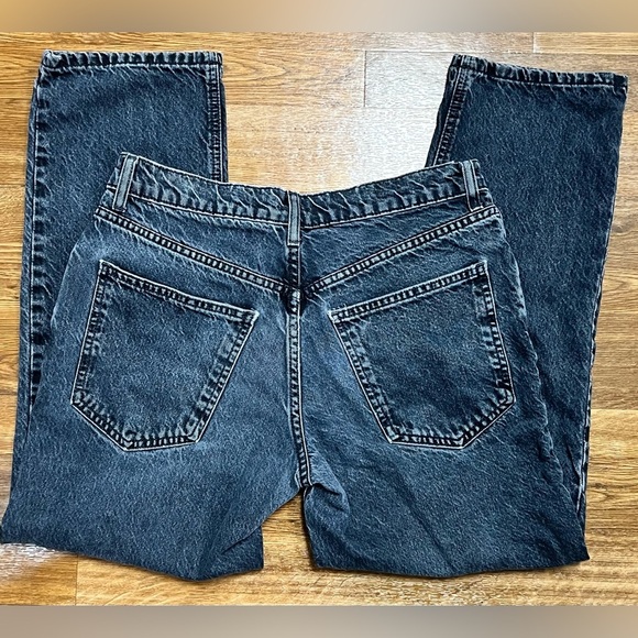 ASOS dark wash button fly petite straight cut denim jeans 28 waist - Picture 7 of 8